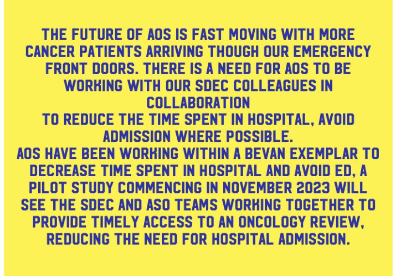 ABB_AOS's tweet photo. So we end #AosAwarenessWeek for @AneurinBevanUHB with a look into the future for @ABB_AOS ….with the front door of secondary care admissions changing so will we to improve patient care. #SDEC #avoidadmission @improvecare @BevanCommission @WalesCancerNet @WalesCancer @CEOabuhb https://t.co/coL5sy8XA6
