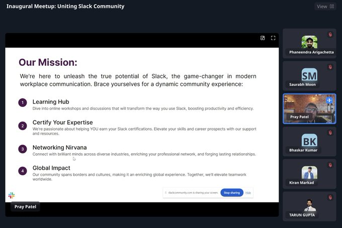 TheSFDCGuy's tweet photo. Mission &amp; Vision of  Ahmedabad Slack Community Chapter  !
@slack_community
@slackhq
@ipraypatel
@arigachetta
@RohanSFTblazer
#SlackCommunity #SlackAhmedabad https://t.co/c8LDEZKZP0
