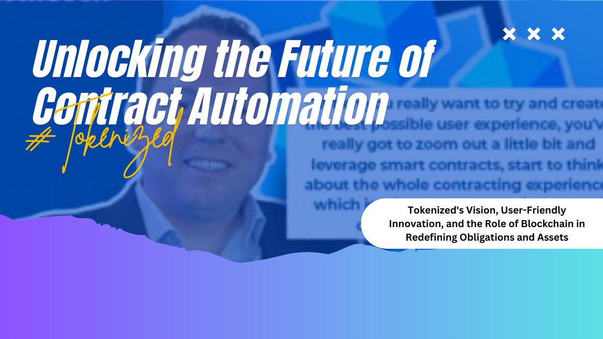 Inno_vyse's tweet image. Thread 1/10: Ever wondered how digital contracts can be more than just assets? Tokenized CEO James Belding reveals how they&apos;re taking contracts to a whole new level. Get ready to explore the future of contract automation! #Tokenized #DigitalContracts