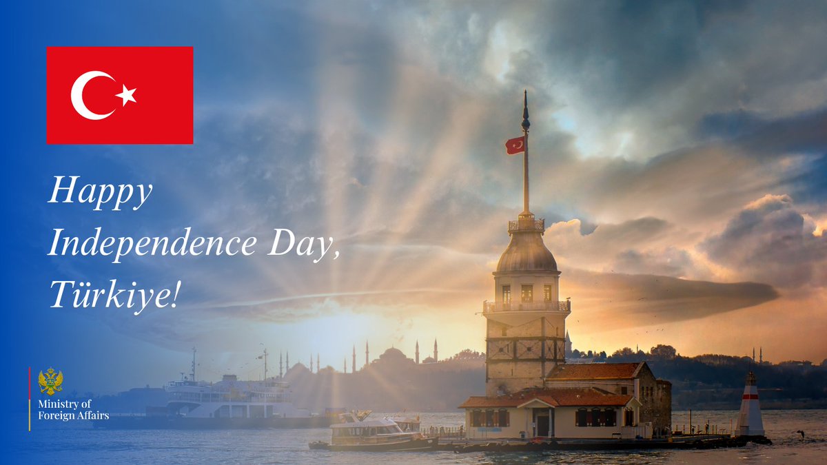 Congratulations on the occasion of the Independence Day of the Republic of Türkiye, which celebrates the centenary of the proclamation of the Republic.
We are proud of our strong interstate ties and ready to invest in their further strengthening.
<a href="/MFATurkiye/">Turkish MFA</a>
🇲🇪🤝🇹🇷