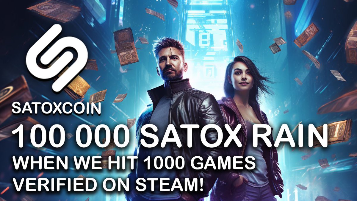 The community has played 752 games on #STEAM and earned $SATOX with our #p2e platform.

It's time to dust off all the old games in your STEAM library.
#P2EGame #steam #satox $satox <a href="/Satoverse_io/">Satoxcoin</a> #gamers
#gamer When we hit 1000 different games played, will we do a 100k airdrop!