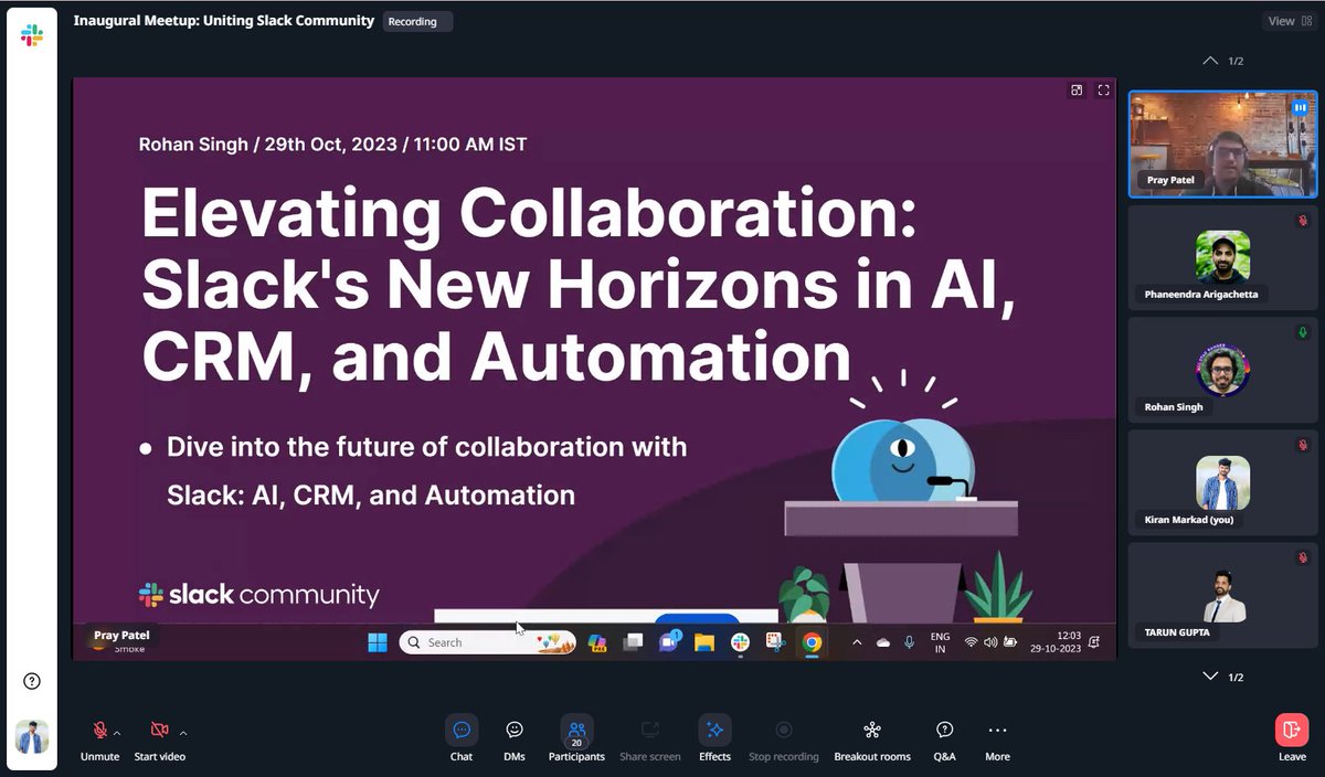 KMARKAD's tweet image. &apos;Elevating Collaboration: Slack&apos;s New Horizons in AI&amp;lt; CRM, and Automation&apos; by @RohanSFTblazer
@slack_community
@slackhq
@ipraypatel
@arigachetta
#SlackCommunity #SlackAhmedabad