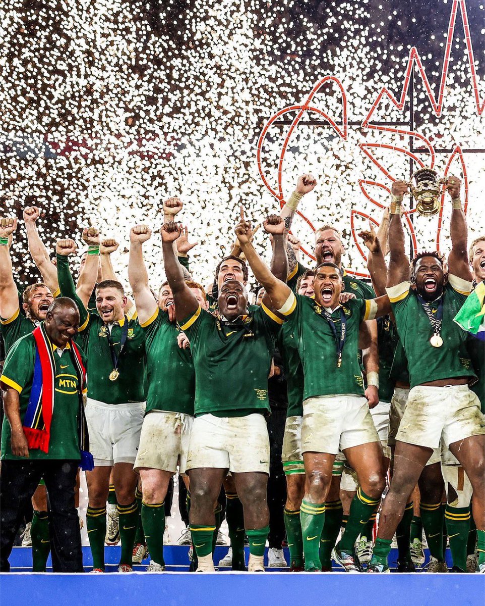 Congratulations to South Africa’s national rugby team. Well done on making history. #StrongerTogether🇿🇦