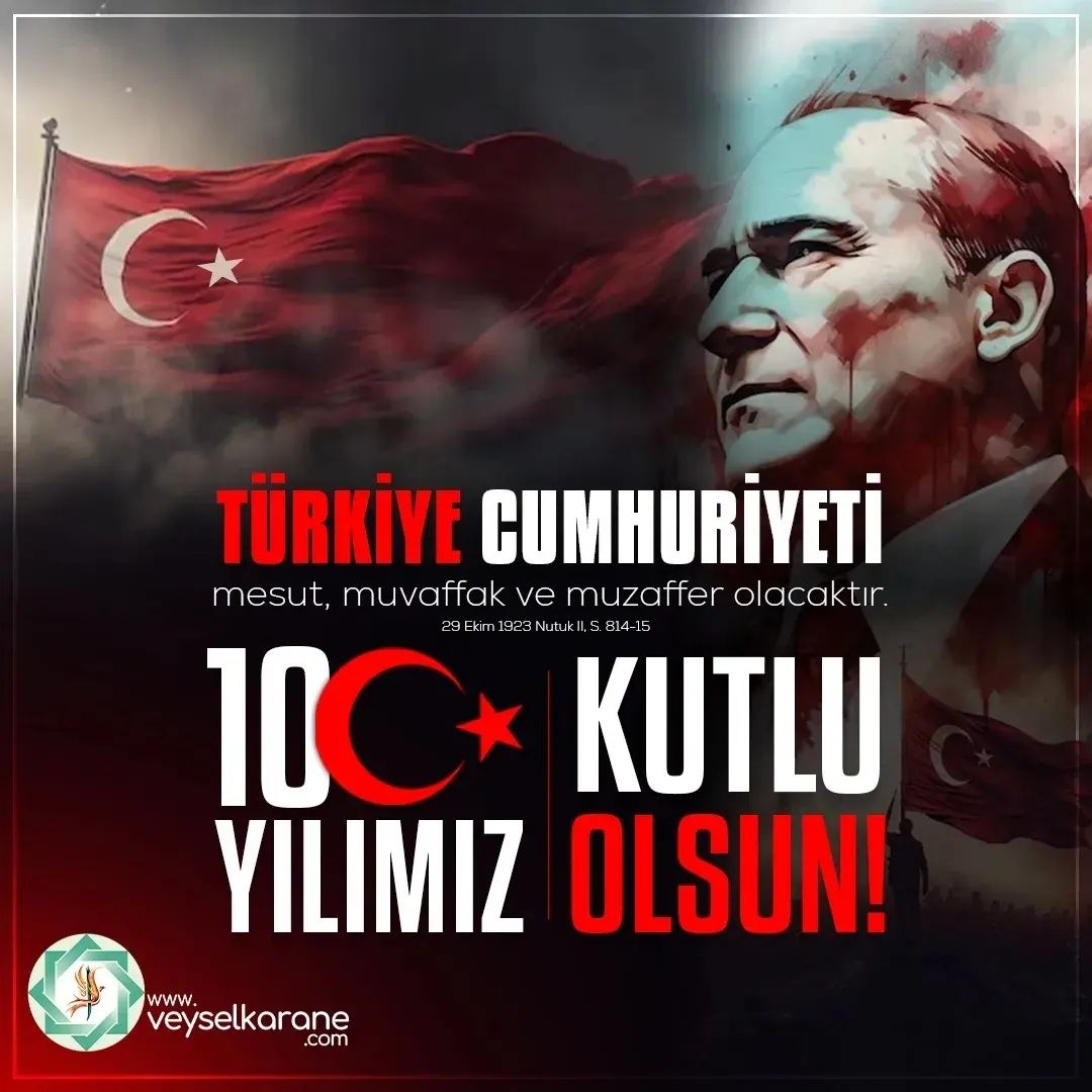 veyselkarane's tweet photo. Cumhuriyetimizin 100. Yılı kutlu olsun 🇹🇷 Nice 100 yıllara…🇹🇷
#100YAŞINDA #Atatürkünİzinde100YIL https://t.co/GiQxyuCztN