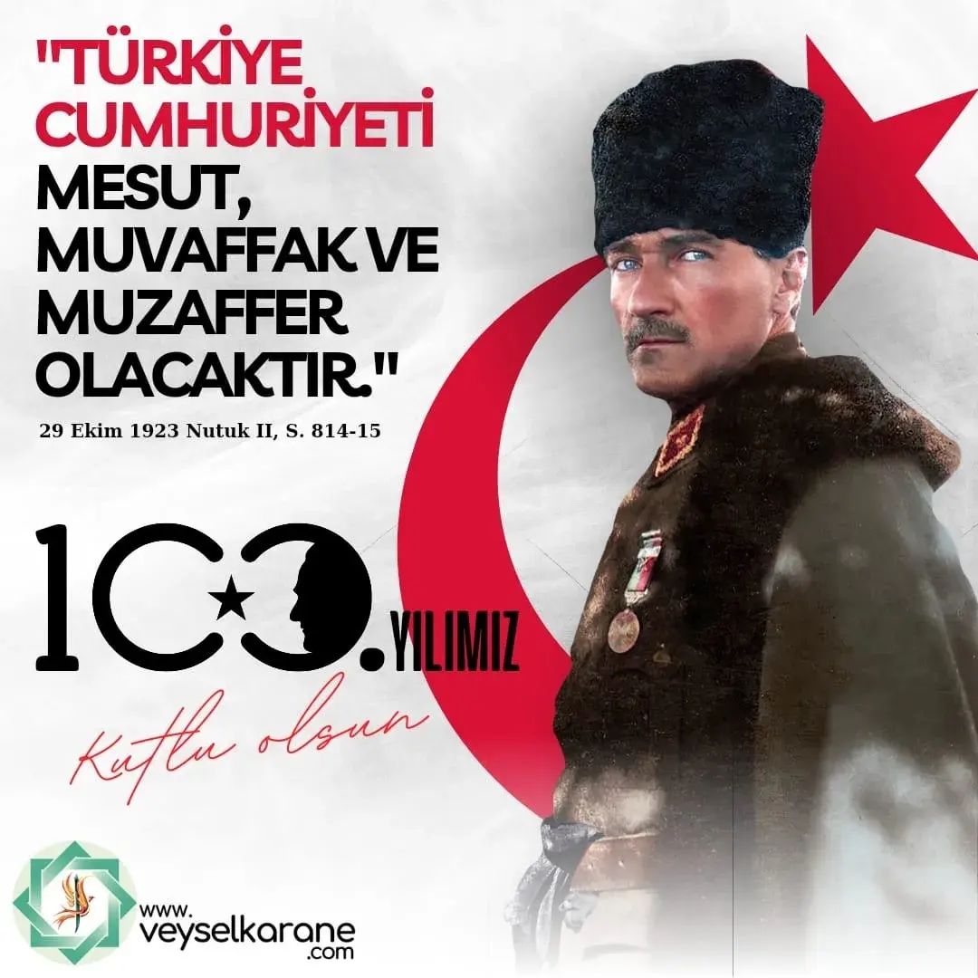veyselkarane's tweet photo. Cumhuriyetimizin 100. Yılı kutlu olsun 🇹🇷 Nice 100 yıllara…🇹🇷
#100YAŞINDA #Atatürkünİzinde100YIL https://t.co/GiQxyuCztN