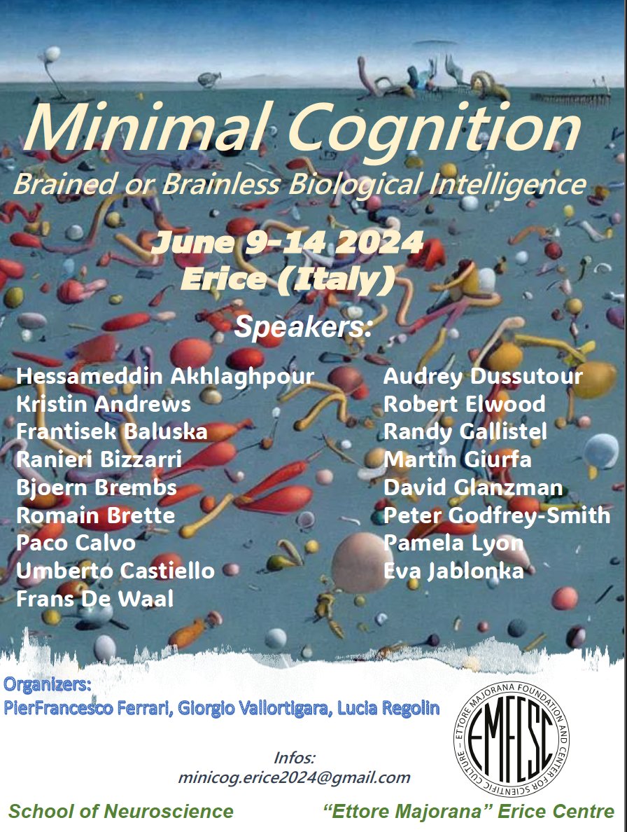 Giorgio Vallortigara (@gvallortigara) on Twitter photo We <a href="/LuciaRegolin/">Lucia Regolin</a> <a href="/PierFerrar/">Pierfrancesco ferrar</a> are organizing a wonderful workshop on #Minimal_Cognition next Summer in Erice (Sicily) - stay in touch!
<a href="/nanoscalebiomed/">Ranieri Bizzarri</a> <a href="/MartinGiurfa/">Martin Giurfa</a> <a href="/pgodfreysmith/">Peter Godfrey-Smith</a> @Docteur_Drey @RomainBrette @brembs <a href="/theHessam/">Hessam Akhlaghpour</a> We <a href="/LuciaRegolin/">Lucia Regolin</a> <a href="/PierFerrar/">Pierfrancesco ferrar</a> are organizing a wonderful workshop on #Minimal_Cognition next Summer in Erice (Sicily) - stay in touch!
<a href="/nanoscalebiomed/">Ranieri Bizzarri</a> <a href="/MartinGiurfa/">Martin Giurfa</a> <a href="/pgodfreysmith/">Peter Godfrey-Smith</a> @Docteur_Drey @RomainBrette @brembs <a href="/theHessam/">Hessam Akhlaghpour</a>