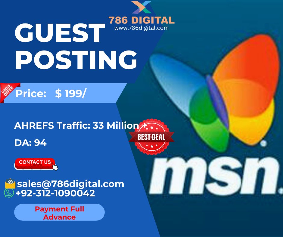 786digitall's tweet photo. Explore our exclusive guest posting services on https://t.co/MyExbHwppR, offered by 786Digital. Elevate your online presence and reach a diverse audience through our high-quality, tailored content placement solutions. 

#786digital #guestpost #guestposting #MSN https://t.co/bOpxE45N6W