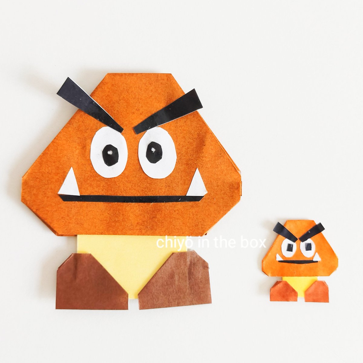 Easy Goomba☺️ https://t.co/Wm5rw4CZD2 #goomba #SuperMarioBros #Nintendo  #game #papercraft #origami #YouTube, image size:1200x1200
