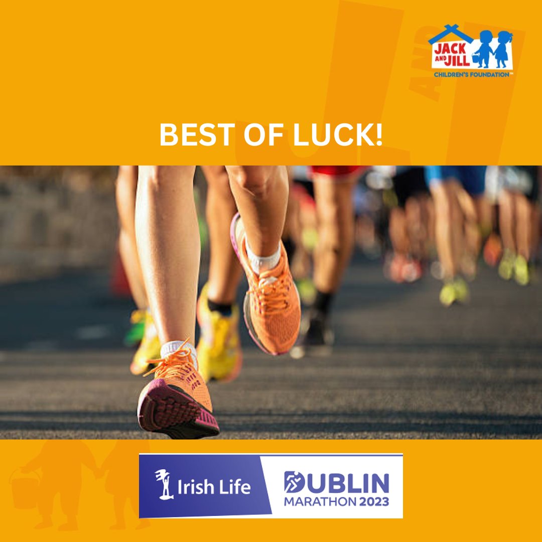Best of luck to everyone participating in the @IrishLife @dublinmarathon today! 🏃‍♀️🎽🏃‍♂️ A very special thanks to those who have committed to run or walk in aid of Jack and Jill families. Legends, one and all! 🙏⭐🧡 #CommunityMatters #PowerOfSupport #IrishLifeDublinMarathon