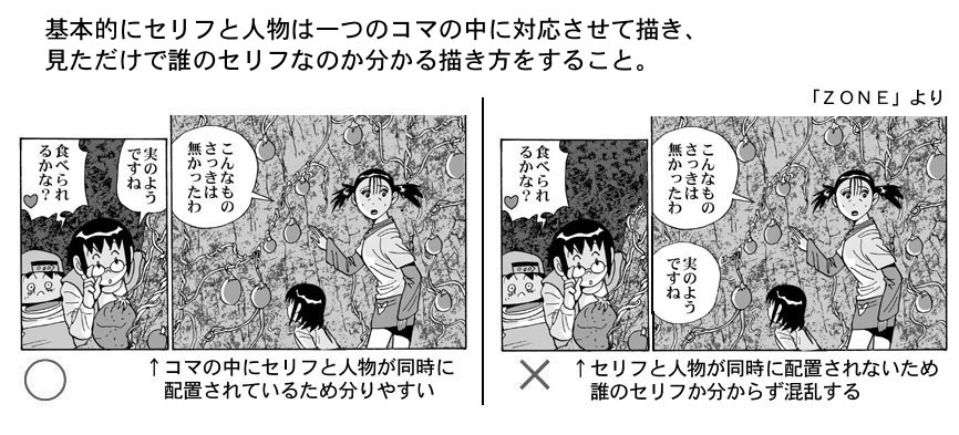 「フキダシ」と人物の配置は重要です。