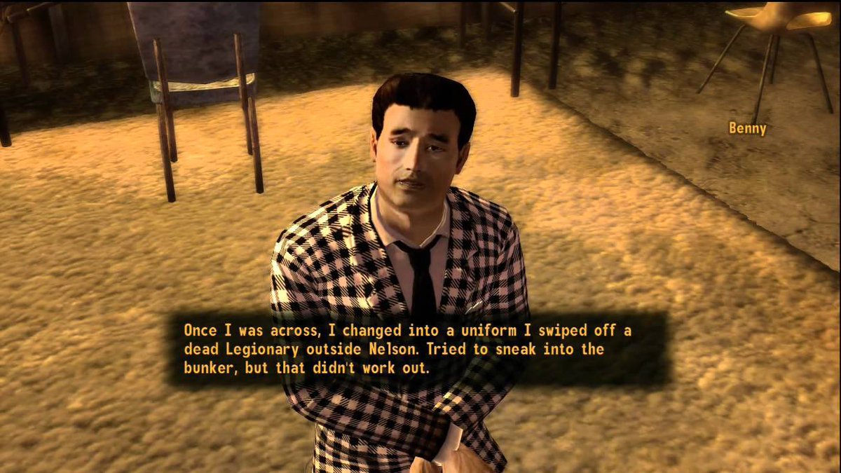 JWulen's tweet photo. Tú lo recordarás como Chandler yo recordaré a Matthew Perry como el que hizo la voz de Benny en el Fallout New Vegas

Le flipaba la saga Fallout https://t.co/xbHERflNId