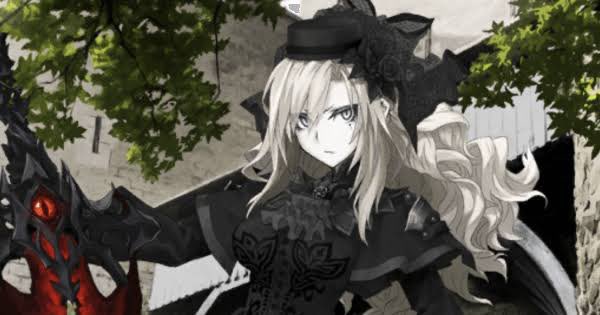 1girl black dress black rose black flower black capelet weapon sword  illustration images