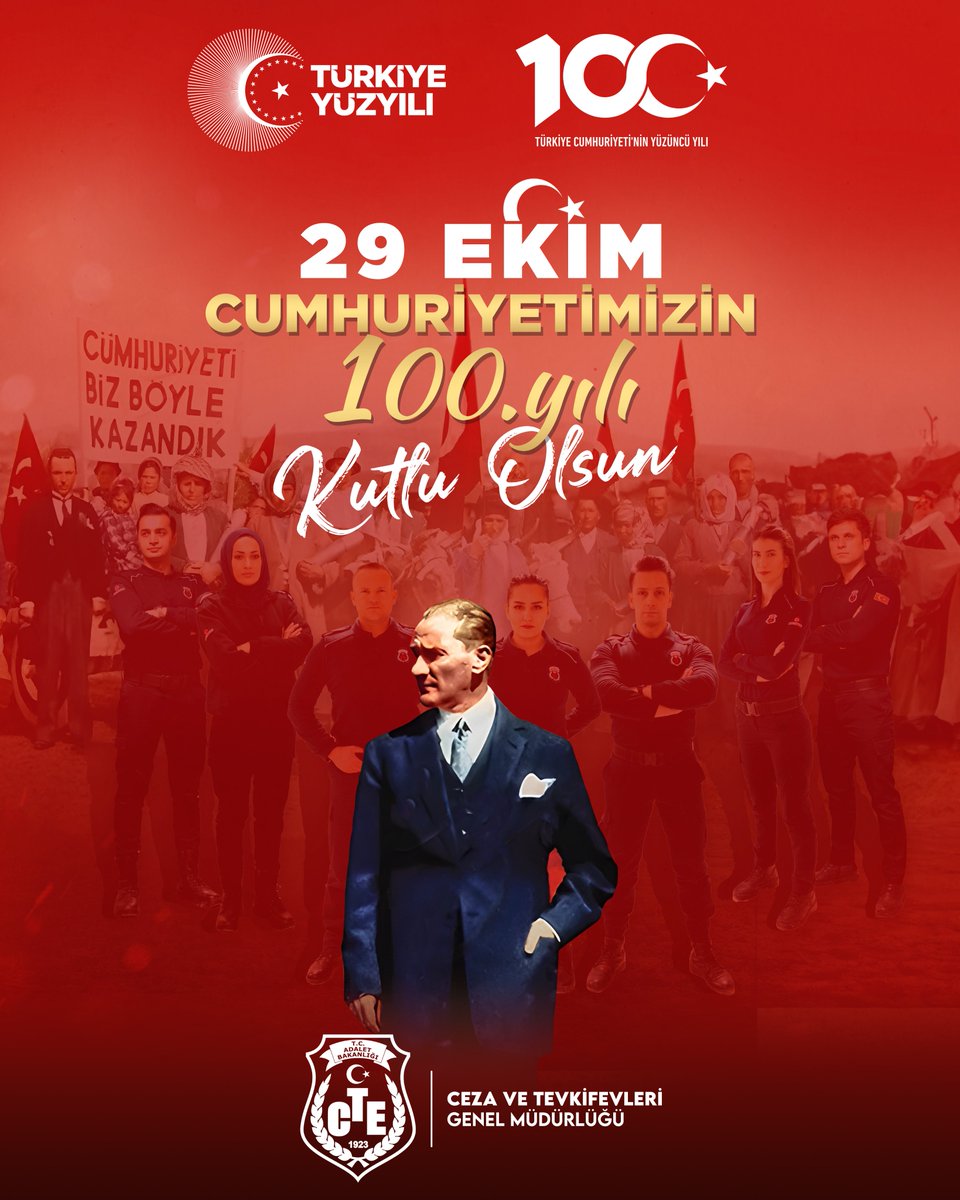 ctekurumsal's tweet photo. Cumhuriyetimizin 100. yılını gururla kutluyoruz.🇹🇷

Cumhuriyetimizin kurucusu Gazi Mustafa Kemâl Atatürk başta olmak üzere, bu cennet vatanı bizlere yurt kılan aziz şehitlerimizi ve kahraman gazilerimizi minnet ve rahmetle anıyoruz. https://t.co/GW9TUsHqZP