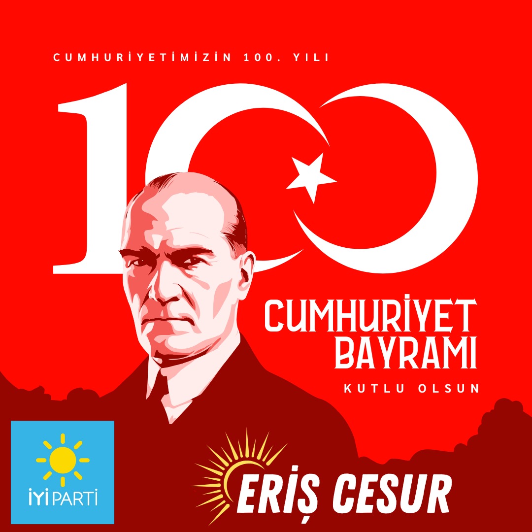 eriscesur's tweet photo. Cumhuriyet Bayramı kutlu olsun! 🇹🇷 Birlik, beraberlik ve özgürlük içinde nice nice bayramlara... #CumhuriyetBayramı #29Ekim https://t.co/zTaFndtrB2