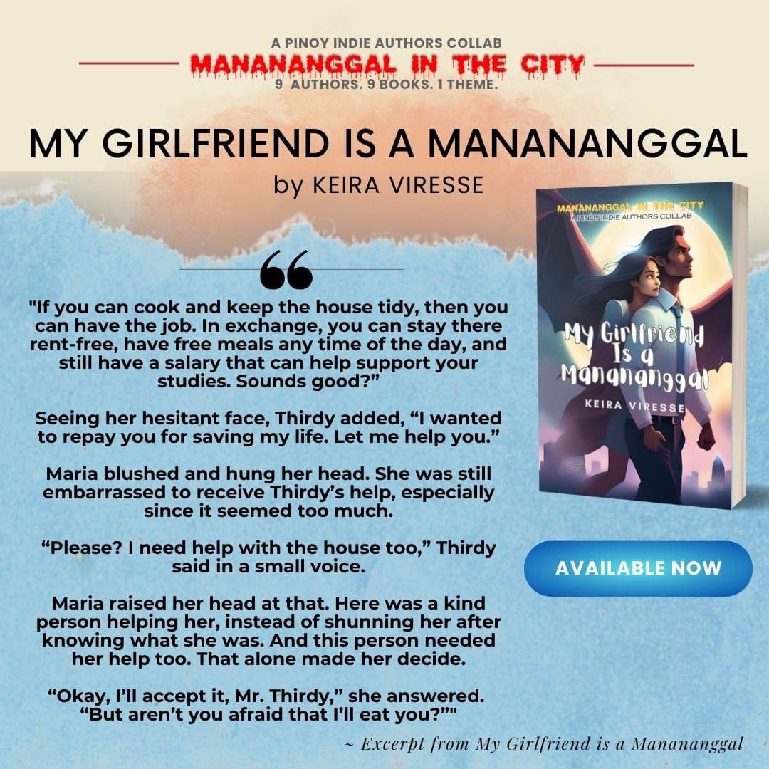 MCruz501's tweet photo. MY GIRLFRIEND IS A MANANANGGAL
by Keira Viresse
❇️ Preorder Keira’s Book and All our Books to Get up to Php 50 discount!
Preorder Form: https://t.co/KwYKQdIbnj
❇️ Also Available for Preorder on Amazon: https://t.co/MnBnYJdiun
#booklaunch #preorder  #newbook #pinoyindieauthors https://t.co/SS8SF0JvCA