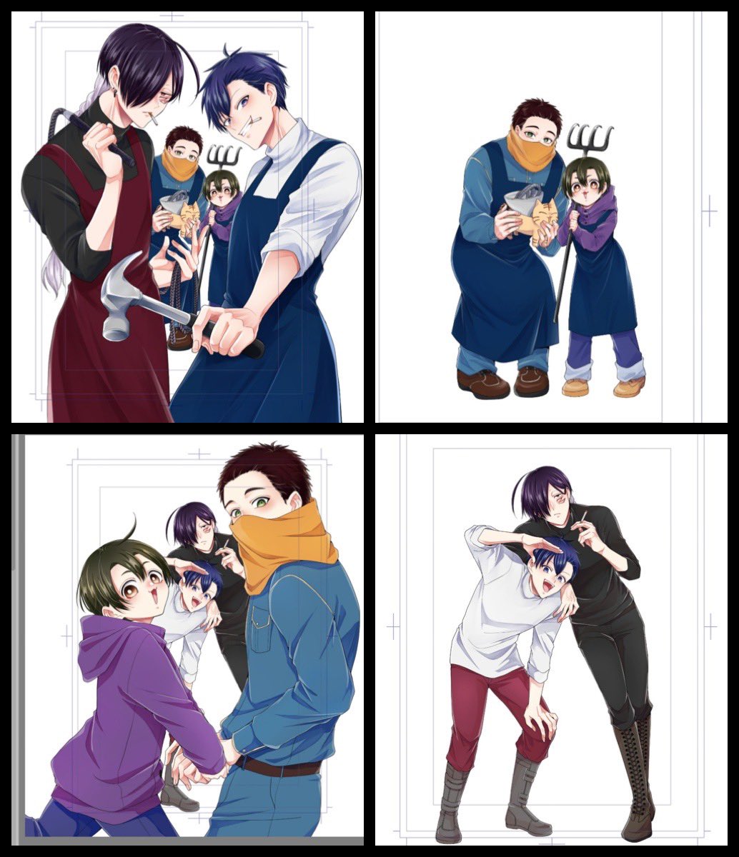 実は後列組も全身描いてました  #拷問バイトくんの日常