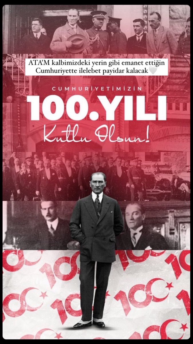 Cumhuriyet, Türk Milleti için köylüsüyle kentlisiyle, kadınıyla erkeğiyle, doğulusuyla, batılısıyla, kuzeylisiyle, güneylisiyle birlik ve beraberlik içinde gerçekleştirdiği mucizenin; bir var oluşun adıdır.
100. Yılı Kutlu olsun 🤍
Dün, bugün, yarın ve daima.. 🇹🇷
 #100YAŞINDA