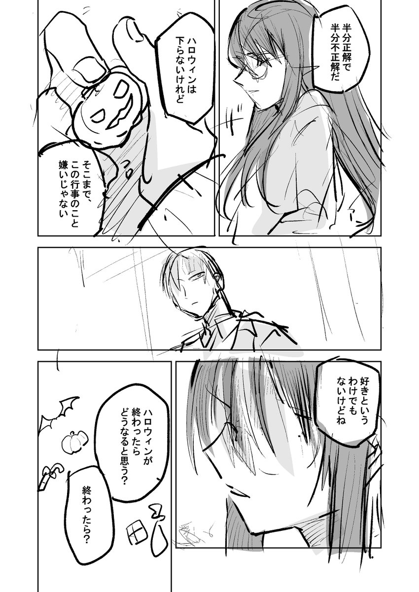 自キャラハロウィン雑漫画 1/2 #創作BL 