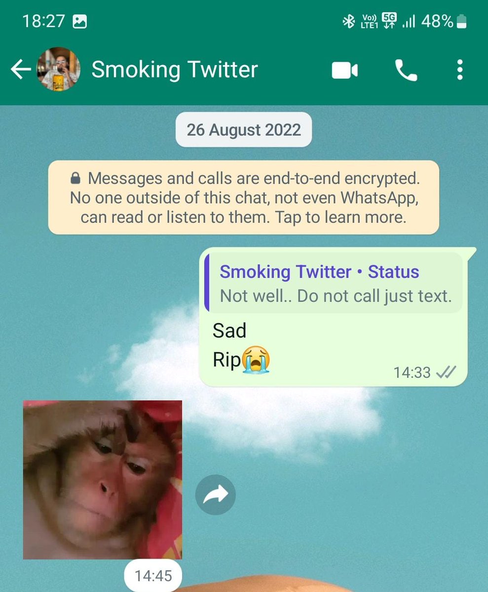 funny_deol's tweet photo. Never knew itna bura lagega kisi din apna aisa majak wala msg padh kar.
Om Shanti 🕊️
@Smokingskills07 https://t.co/WmU2LUSeVf