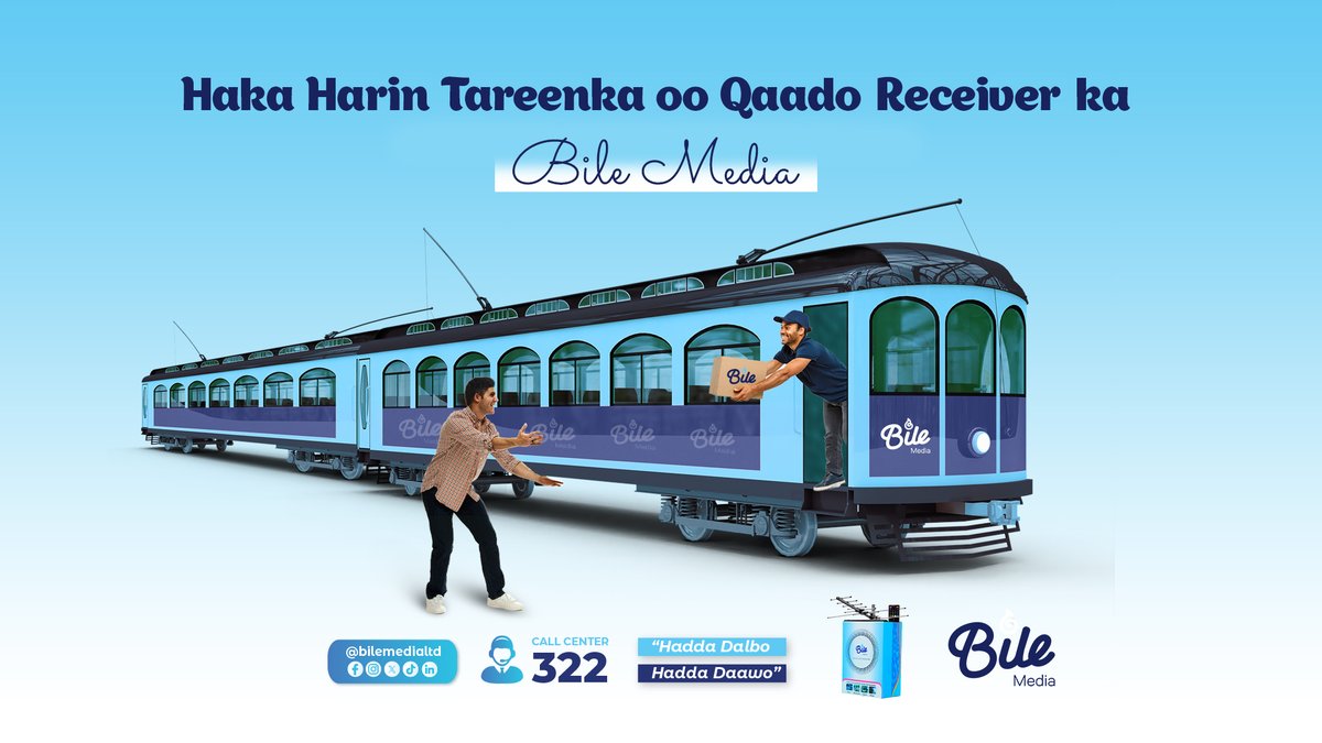 bilemedialtd's tweet photo. Haka harin tareenka Bile Media oo kamid noqo macamiisheenna.

Hadda dalbo hadda daawo.

Naga soo wac lambarka gaaban ee 𝟑𝟐𝟐

#BileMedia #biletv #Somalia https://t.co/I7wRdIxbXE