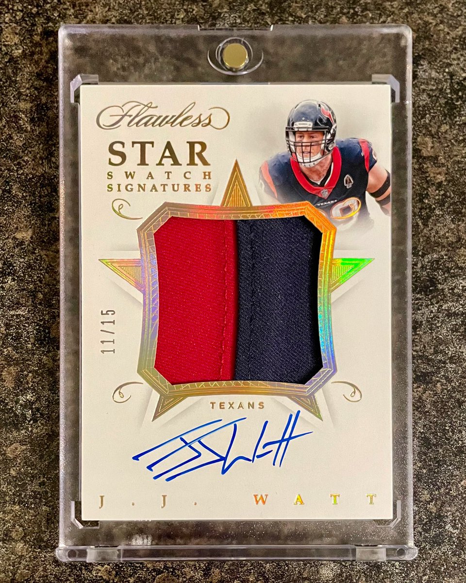 A little Flawless #mailday on a Sunday! JJ Watt 2018 Star Swatch Signature Patch Auto /15! JJ was one of my favorite players to watch during his prime and was just a freakbeast of an ATH. Another cool Flawless auto for the collection!
