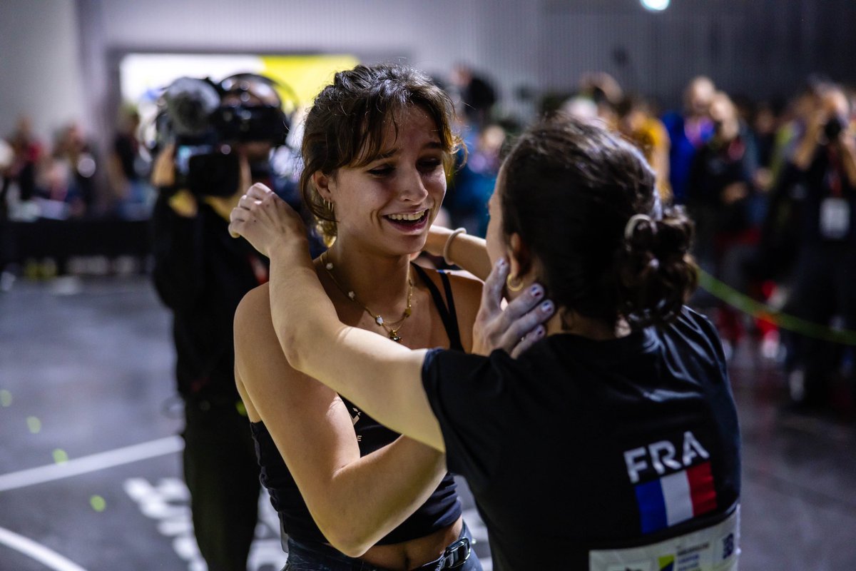 worldclimbing's tweet photo. Not a dry eye in the house 🥹

@FFME_officiel @EquipeFRA | #IFSC #SportClimbing #LavalEUQ https://t.co/NIWIMco56S