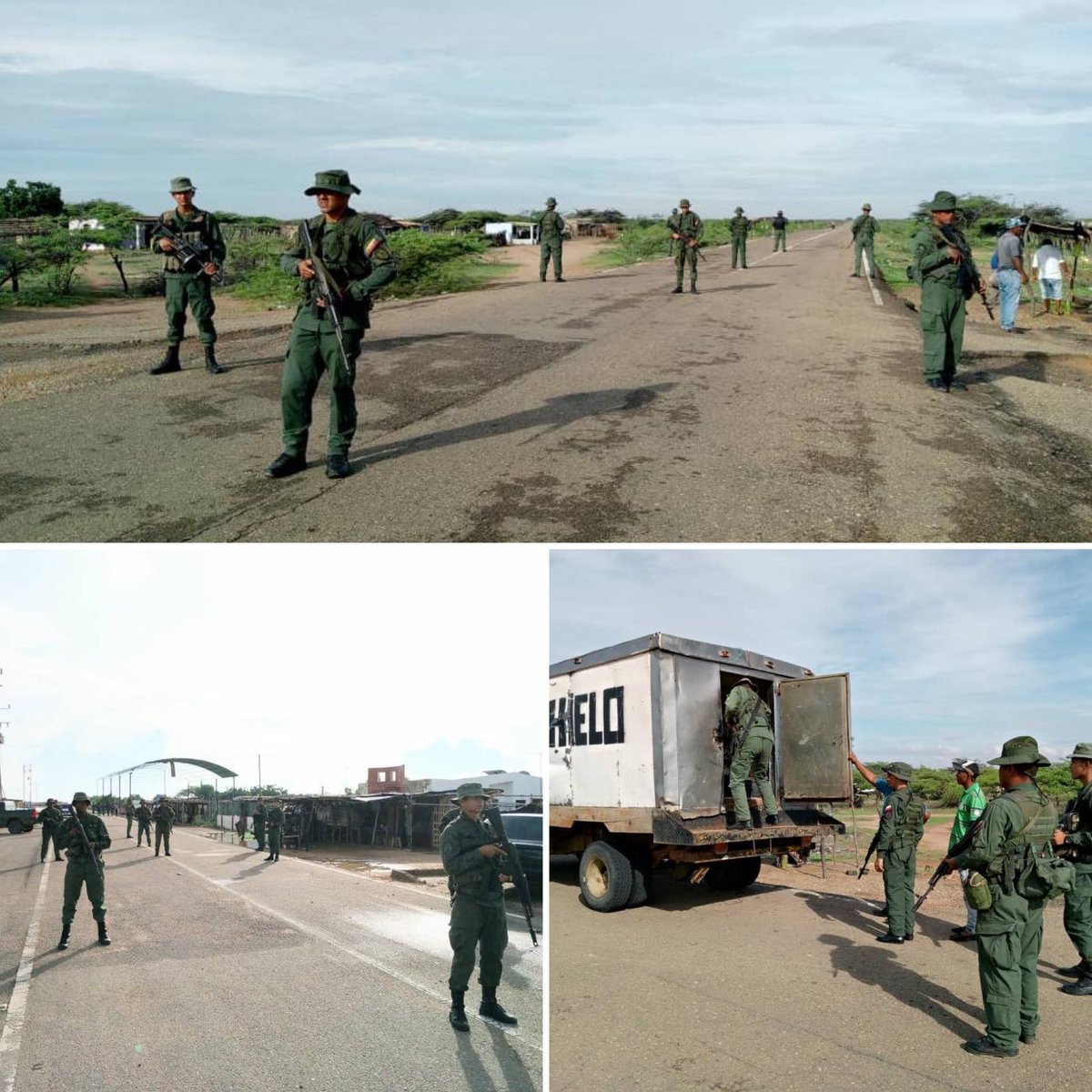 En el marco de la Operación #RelampagoDelCatatumbo2023 efectivos de la #FANB, mediante labores de chequeo e inspección de vehículos en el Punto se Atención al Ciudadano "La Chinita", ubicado en la parroquia José Senovio Urribarrí, municipio Santa Rita del estado Zulia, efectuaron