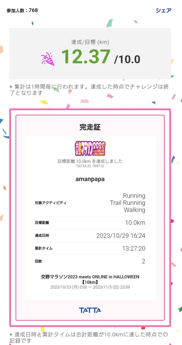 交野マラソンONLINE2023