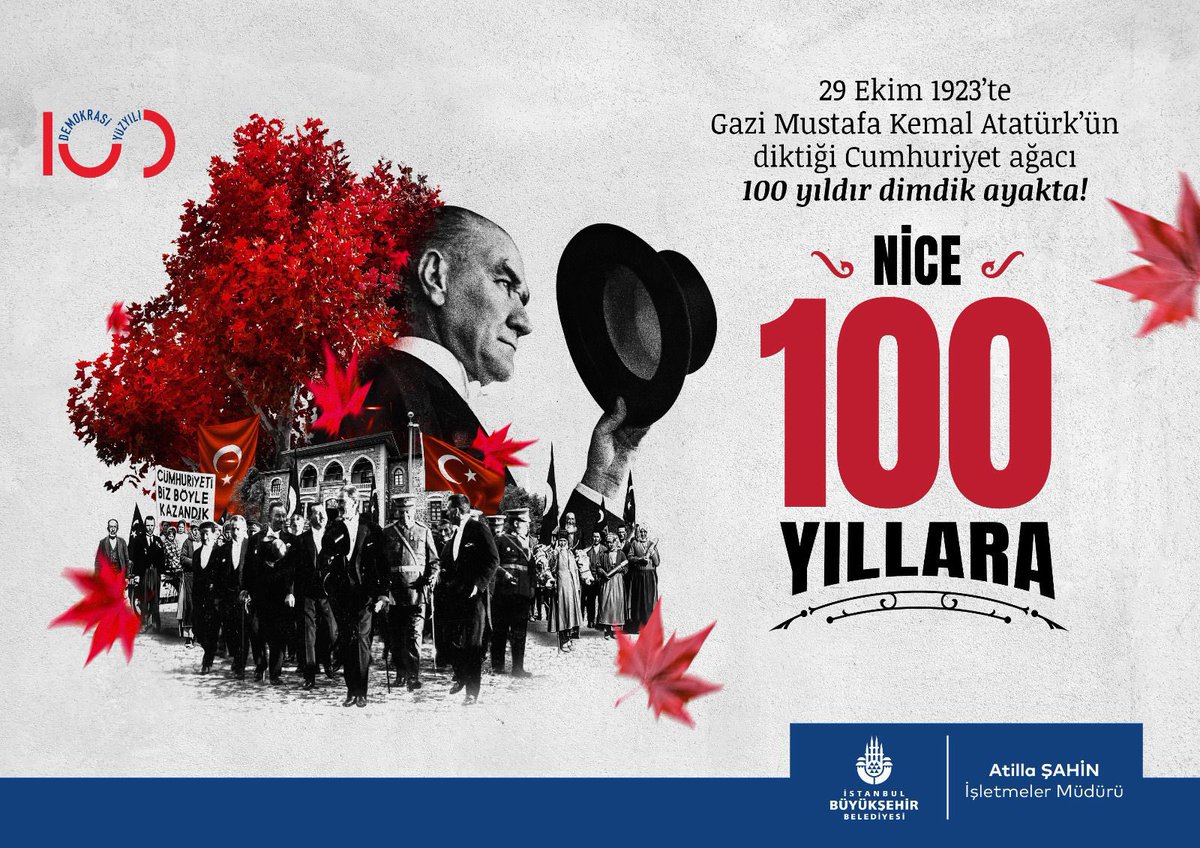Cumhuriyetimizin 100. yılında, Gazi Mustafa Kemal Atatürk ve aziz şehitlerimizi rahmetle ve duayla anıyorum. #Cumhuriyetimiz100Yaşında