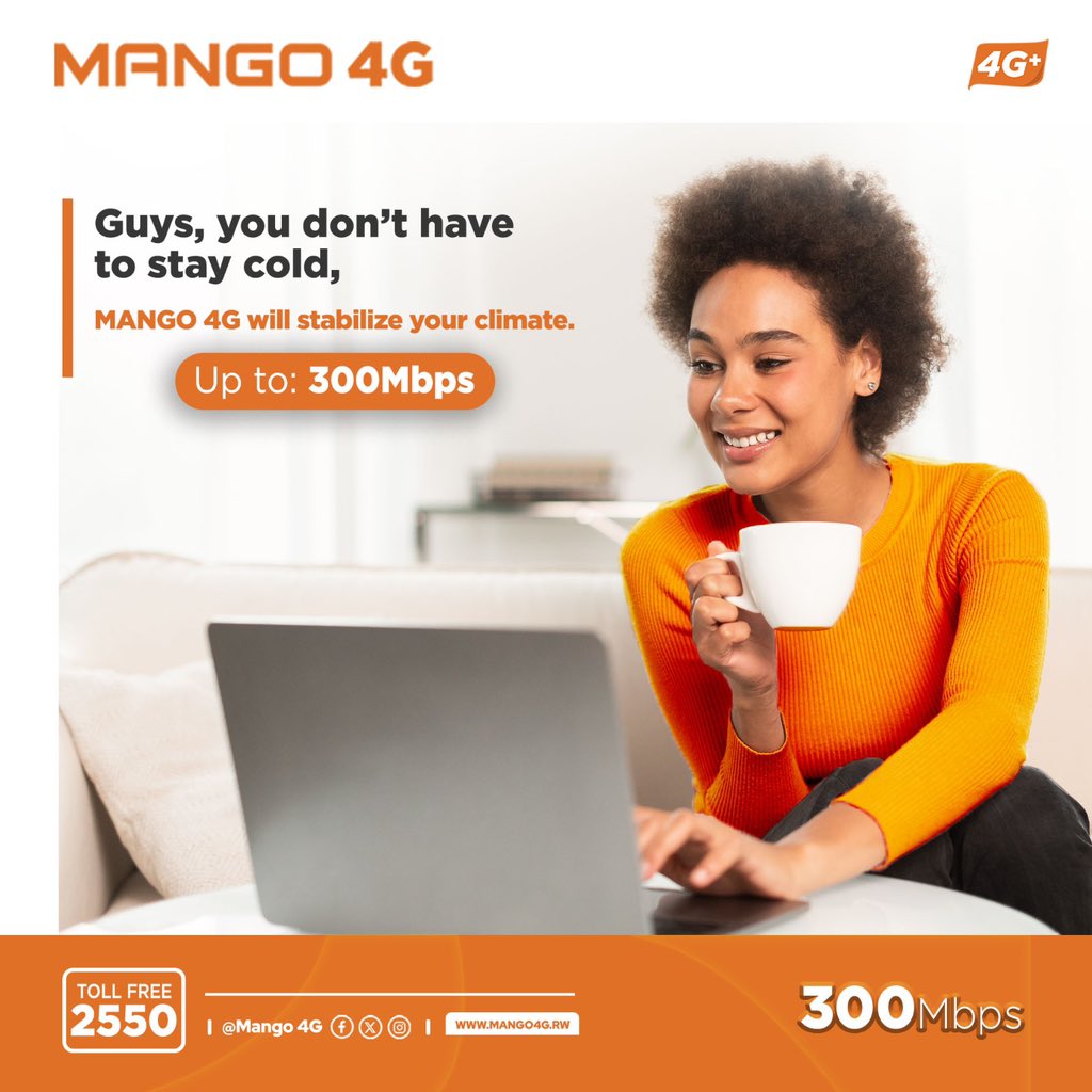 harerimana_tito's tweet image. Mugihe cy’imbeho nubukonje bwinshi, internet ya @Mango4G iragufasha gususuruka aho uri hose.

Kanda *766# ugure ipaki ya internet ikunogeye.

For more info 📞 2550or Visit mango4g.rw 

#IyatseNaMango4G 
#Truly4GNetwork