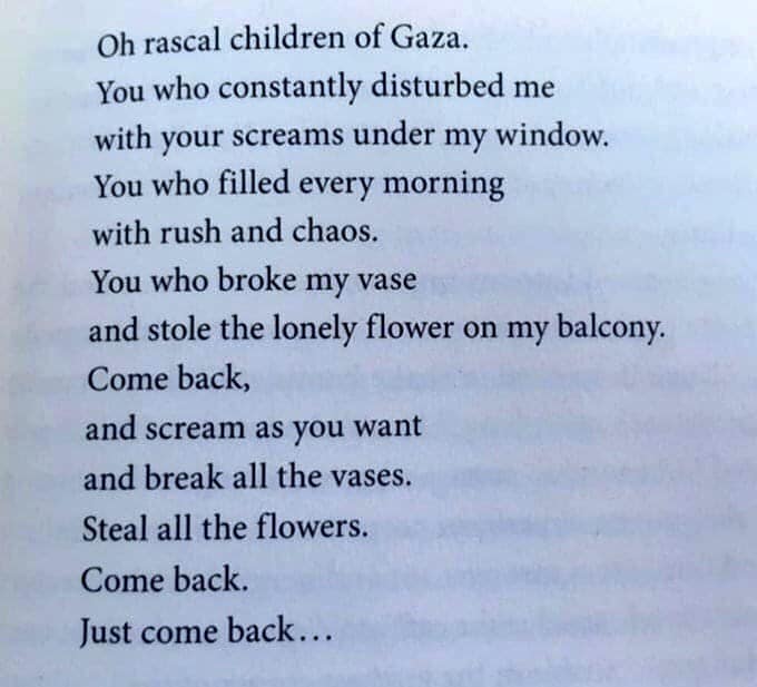 From the Gaza-based Palestinian poet Khaled Juma