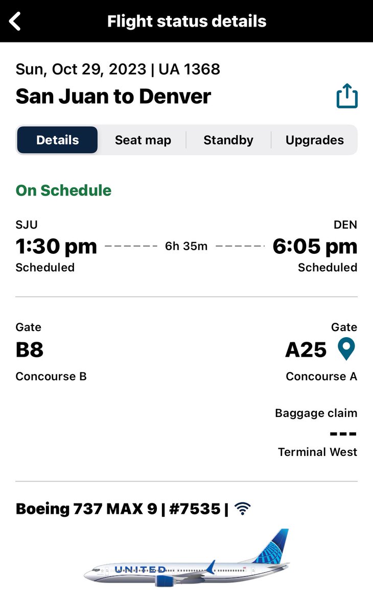Xavier Caraballo-Sandoz (@xsandozual) on Twitter photo #ThisIsTheDay <a href="/united/">United Airlines</a> becomes the only Airline in #PRUSA ๐บ๐ธ๐ต๐ทto connect the #WestCoast & #MidWest. Now Arriving SJU-DEN Nonstop. <a href="/DJKinzelman/">David</a> <a href="/MannyPrieto3/">Manny Prieto</a> <a href="/secappanera/">Santiago Cappanera</a> <a href="/OJCordova1028/">Orlando Cordova</a> <a href="/Evecotto/">Eveliz Cotto</a> <a href="/M_SJUUA/">Mary Ann Frese</a> #morepicssoon #ThisIsTheDay <a href="/united/">United Airlines</a> becomes the only Airline in #PRUSA ๐บ๐ธ๐ต๐ทto connect the #WestCoast & #MidWest. Now Arriving SJU-DEN Nonstop. <a href="/DJKinzelman/">David</a> <a href="/MannyPrieto3/">Manny Prieto</a> <a href="/secappanera/">Santiago Cappanera</a> <a href="/OJCordova1028/">Orlando Cordova</a> <a href="/Evecotto/">Eveliz Cotto</a> <a href="/M_SJUUA/">Mary Ann Frese</a> #morepicssoon