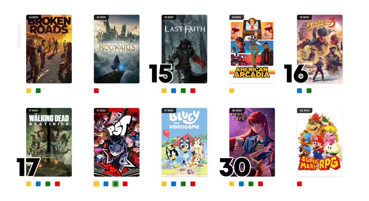 cayeromero's tweet photo. 🕶️👨‍🚒🐢🔫
Calendario de videojuegos    
NOVIEMBRE 2023  
#PlayStation #Xbox #Switch https://t.co/p1zfh9AueS