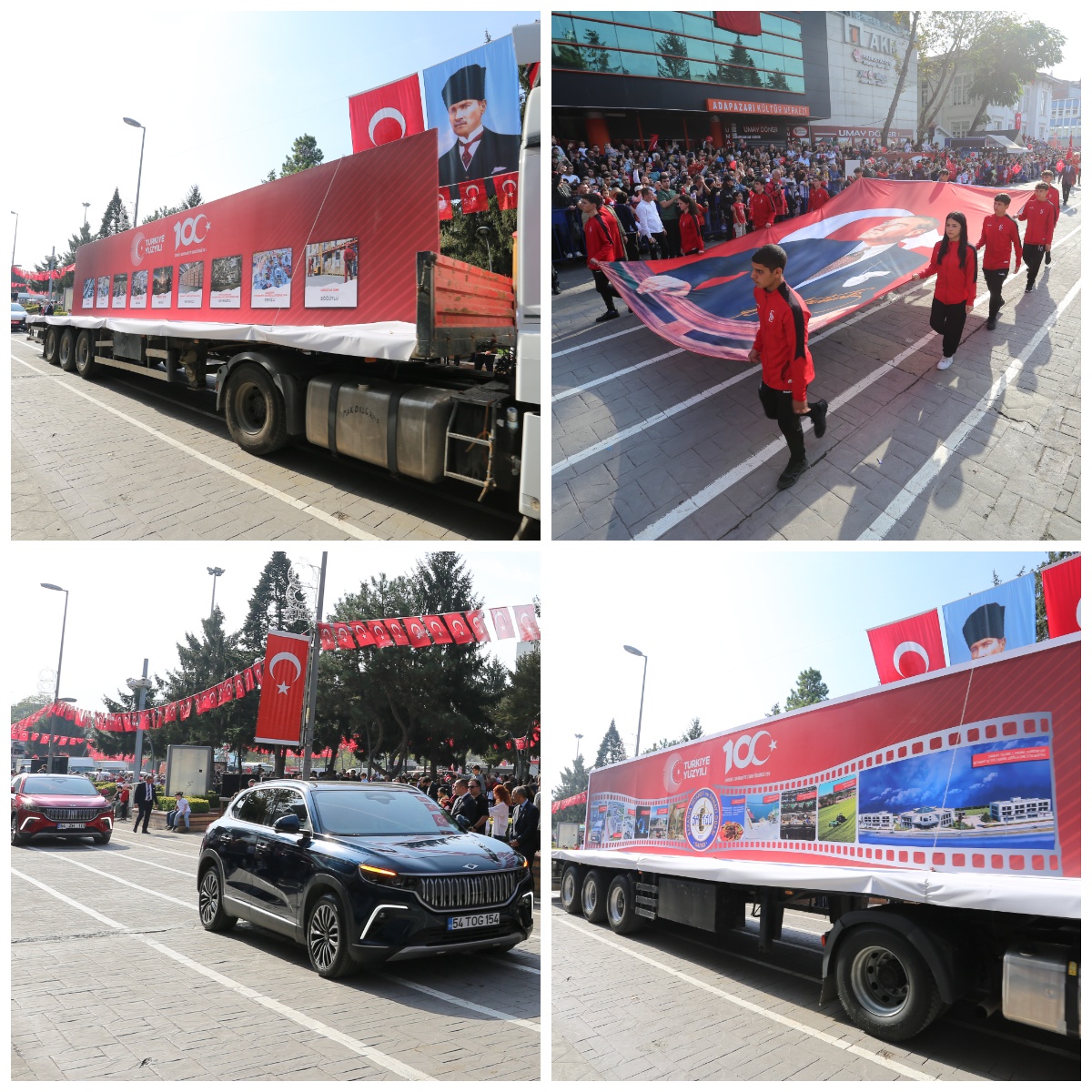 erdemercan54's tweet photo. Cumhuriyetimizin 100. yılını Sakarya’mızda coşkuyla kutladık!

Sakarya Valiliğimiz öncülüğünde gerçekleştirilen 100. yıl Geçit Töreni ve kutlamalarına iştirak ettik.

SATSO’muz kortejde “Üreten Sakarya Tırı”, “Üreten SATSO Tırı”, yerli ve milli otomobil TOGG ile yer aldı.

Aynı zamanda Odamız öncülüğünde ve SAGÜSAD iş birliğiyle gerçekleştirilen “Sakarya’nın Tarihi 100’ü” isimli fotoğraf sergisinde Sakarya Valimiz Sn. Yaşar Karadeniz, Sakarya Garnizon Komutanvekili Piyade Alb. Ramazan Sedat Baş, Sakarya Büyükşehir Belediye Başkanı Ekrem Yüce başta olmak üzere il protokolümüzü ağırlayarak bilgiler paylaştık.

Bir kez daha Cumhuriyetimizin 100. yılı kutlu olsun!