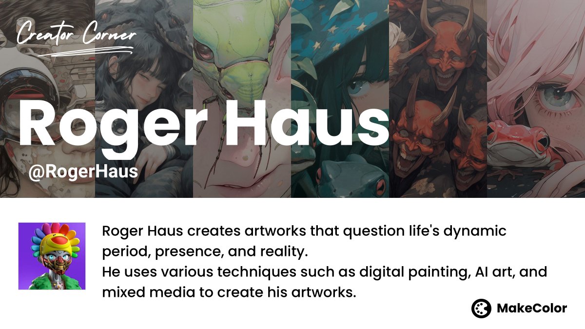alphagroup_xyz's tweet photo. As part of our 'Creator Corner' series, we are thrilled to showcase an amazing artist from Spain, a digital illustrator, crypto artist, and art director - @RogerHaus
#makecolor #NFTCommunity #nftart #nft #NFTs #nftcollectors #nftcreator #fundraiser #Funding #donor #creators #NFTartists