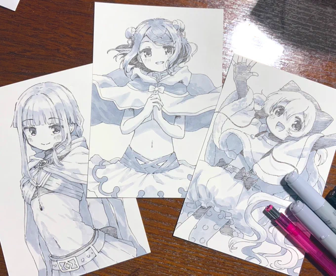 手描きポストカードです #プリレコ11