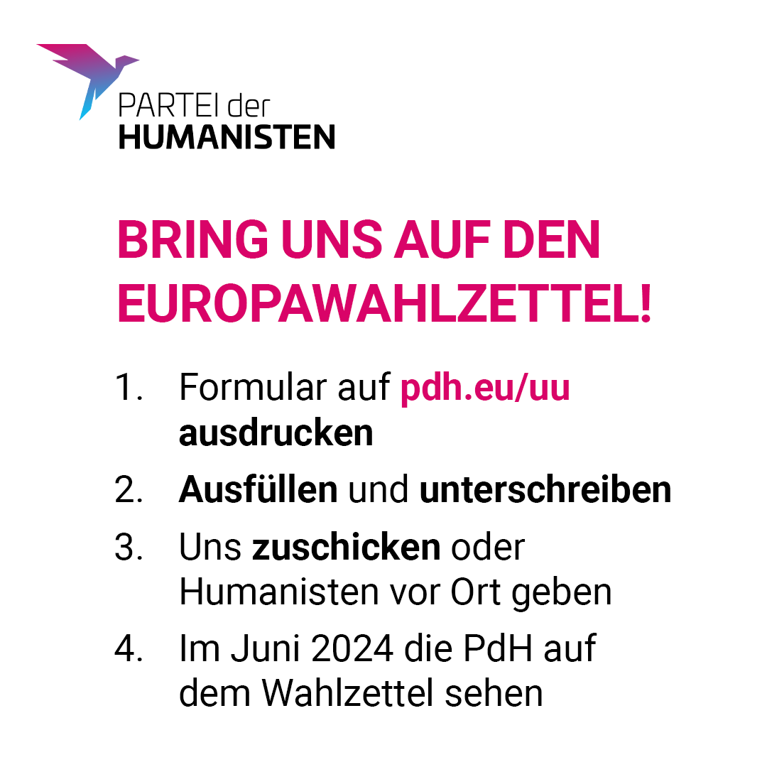 pdh_eu's tweet photo. Wir brauchen Dich!

Damit Du nächstes Jahr eine neue, rationale Politik wählen kannst, benötigen wir Deine Unterstützung.
Denn zur Wahlzulassung müssen wir tausende Unterschriften einreichen. 

Dich kostet es nur ein paar Minuten, Europa schenkt es eine rationale Stimme! https://t.co/O4du00T9NM