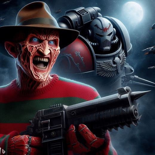ManVsMiniatures's tweet photo. It’s #Hobbyween and I’m a fan of mashups! #ManVsMiniatures #WarhammerCommunity #warhammer40k #miniaturepainting #FreddyKrueger https://t.co/5VHe05N6Qe