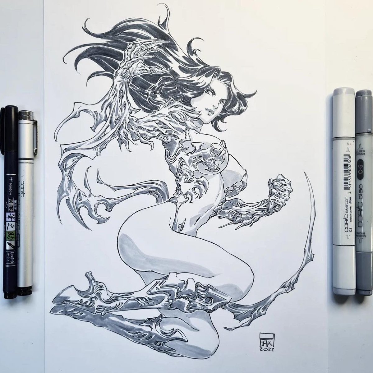 TopCow's tweet photo. Check out this cool Philippe Ogaki’s @Inktober 2022 piece of WITCHBLADE!  We love see cool artists’ and fans’ take of our characters and supporting their passion! 

Did you participate in #Inktober this year with a Top Cow character? Tag @topcow! #witchblade https://t.co/WHzvHlNZSE