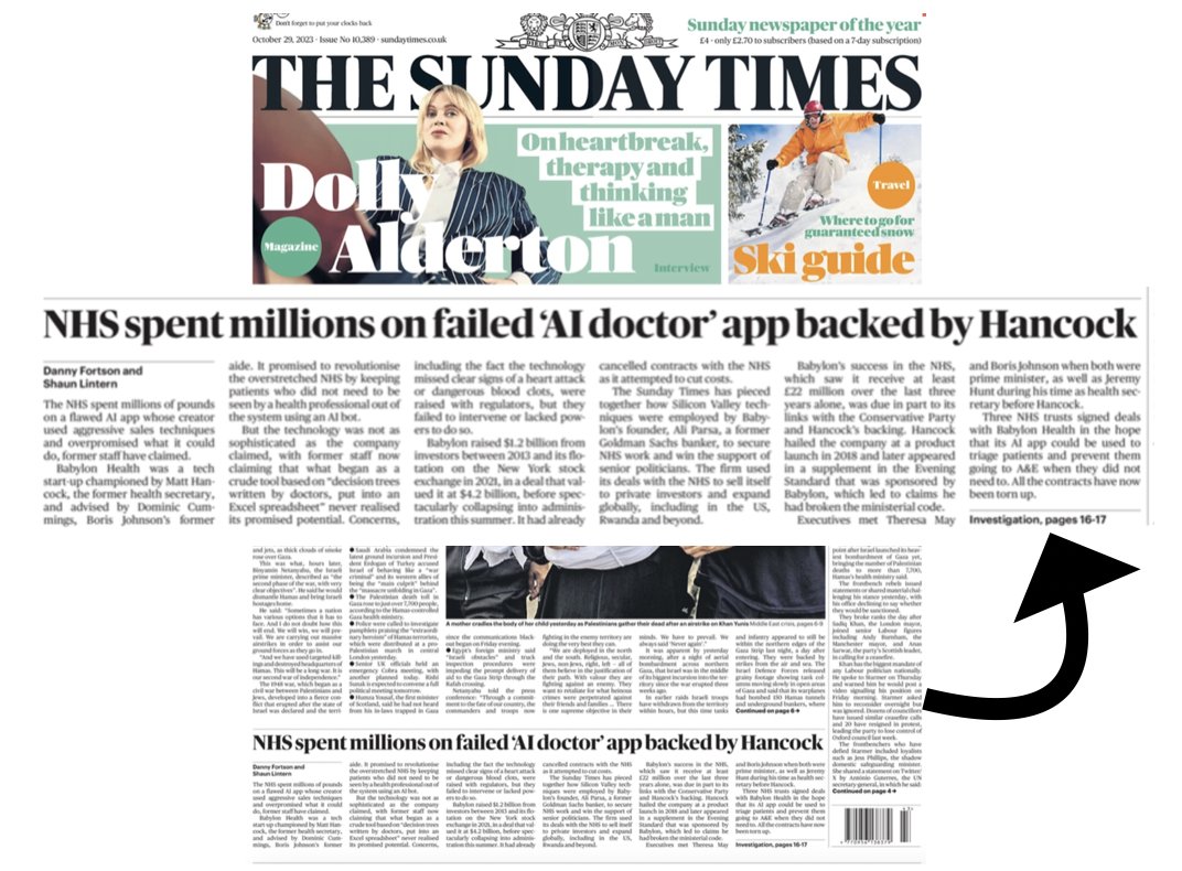 I came across this article by <a href="/ShaunLintern/">Shaun Lintern</a> and <a href="/dannyfortson/">Danny Fortson</a> - I believe I have an answer to the problems of the NHS with a better approach. 🧵