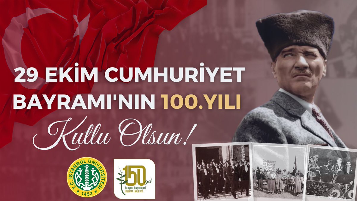 Türkiye Cumhuriyeti’nin kurucusu Gazi Mustafa Kemal Atatürk’ü, bütün şehitlerimizi ve gazilerimizi rahmet ve minnetle anarak, Cumhuriyet Bayramı’nın 100. yılını kutluyoruz. 

29 Ekim Cumhuriyet Bayramımız kutlu olsun. 🇹🇷