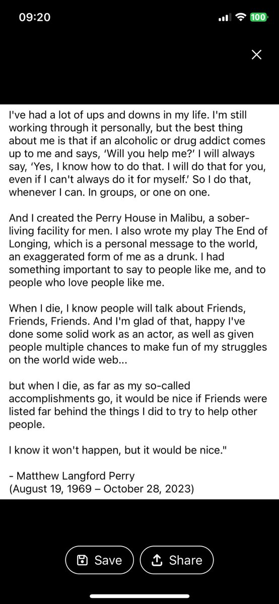 MadameMais's tweet image. J’ai grandi avec cette série. J’ai regardé Friends toute ma vie. C’était mon cocon, ça me rassurait. Chandler c’était mon préféré. Mais lui il voudrait qu’on se souvienne de lui pour ça: