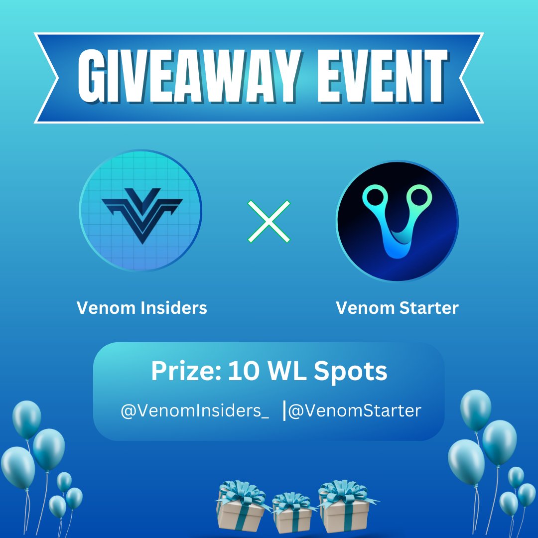 SuiInsiders's tweet photo. 🔥PARTNERSHIP GIVEAWAY 🔥

Venom Insiders 🤝 Venom Starter

🎁Rewards: 10 WL spots 

1⃣ Follow @VenomInsiders_ &amp; @VenomStarter
2⃣ Like, Retweet and Tag 3+ friends
3⃣ Comment your wallet below
4⃣ Join here: https://t.co/xD98sUnOMA

#Venom #VenomNetwork #Giveaway https://t.co/ERZHjgLZUg