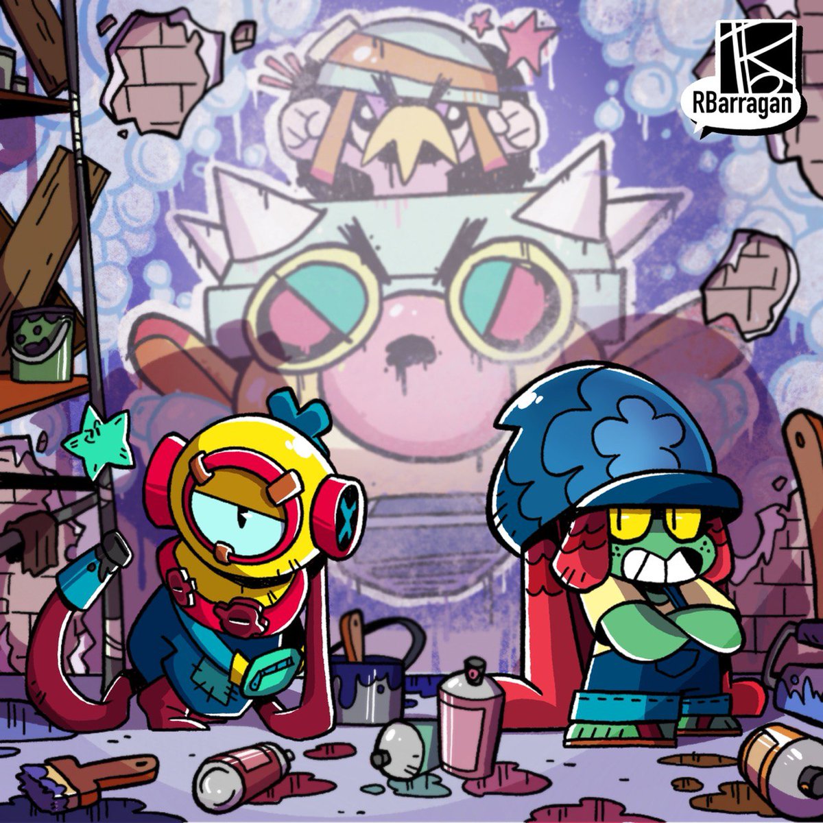 RBarraganART's tweet photo. Ahi van estos macarras! 

@BrawlStars 
#BrawlStars #BrawlStarsArt #brawlstarsfanart #deepseabrawl https://t.co/NnbuXnYk3y