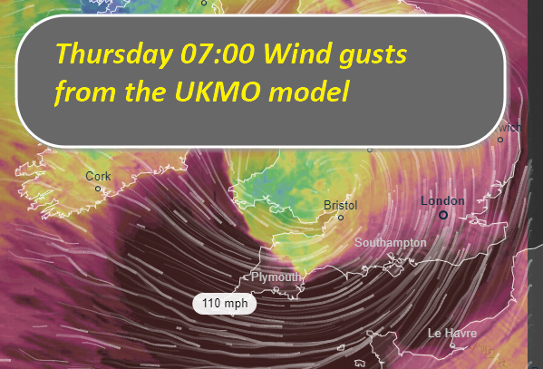 weather_kernow's tweet photo. Looks like Storm #Ciaran [Wednesday Night Early Thursday] will be our next named storm if this comes off we are looking at widespread damage and danger to life storm schools are likely to close #SWWS will keep you updated.@Thesouthwestwe1 @piratefm @RewindCornwall @BBCCornwall https://t.co/ndM4fQPq93