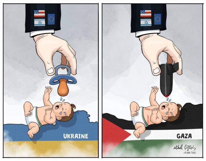 منافقت پوری دنیا کی...

یوکرین اور غزہ پر
#Gaza 
#SaveGaza 
#StandWithPalestine