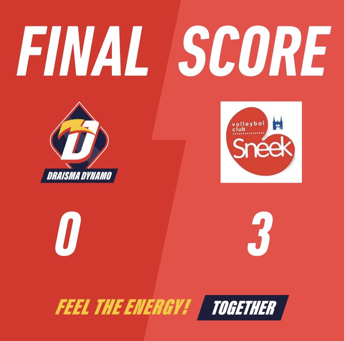 Helaas was @vc_sneekd1 gisteren te sterk en verliezen we met 0 - 3. 

#nevobo #volleybal #eredivisievolleybal