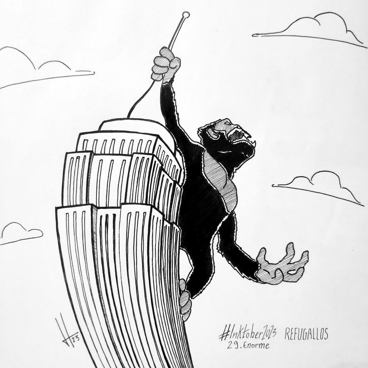 refugallos's tweet photo. N°29: #enorme #inktober #Massive
#inktoberday29 #kingkong @inktober #empirestate #inktober2023day29massive #inktober2023 https://t.co/4cKH9uNeSe
