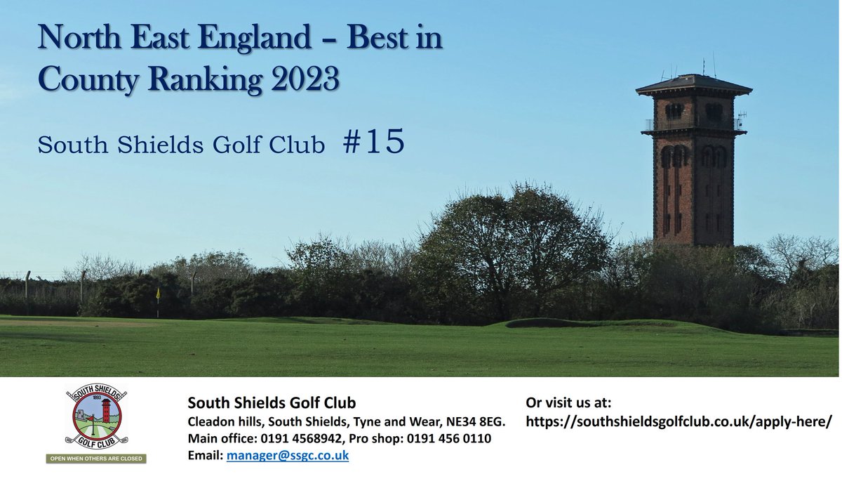 SSGC has been ranked #15 in Durham. Membership intake for 24/2025 season opens from Jan 1st for 15 month members. Join our waiting list by applying at southshieldsgolfclub.co.uk