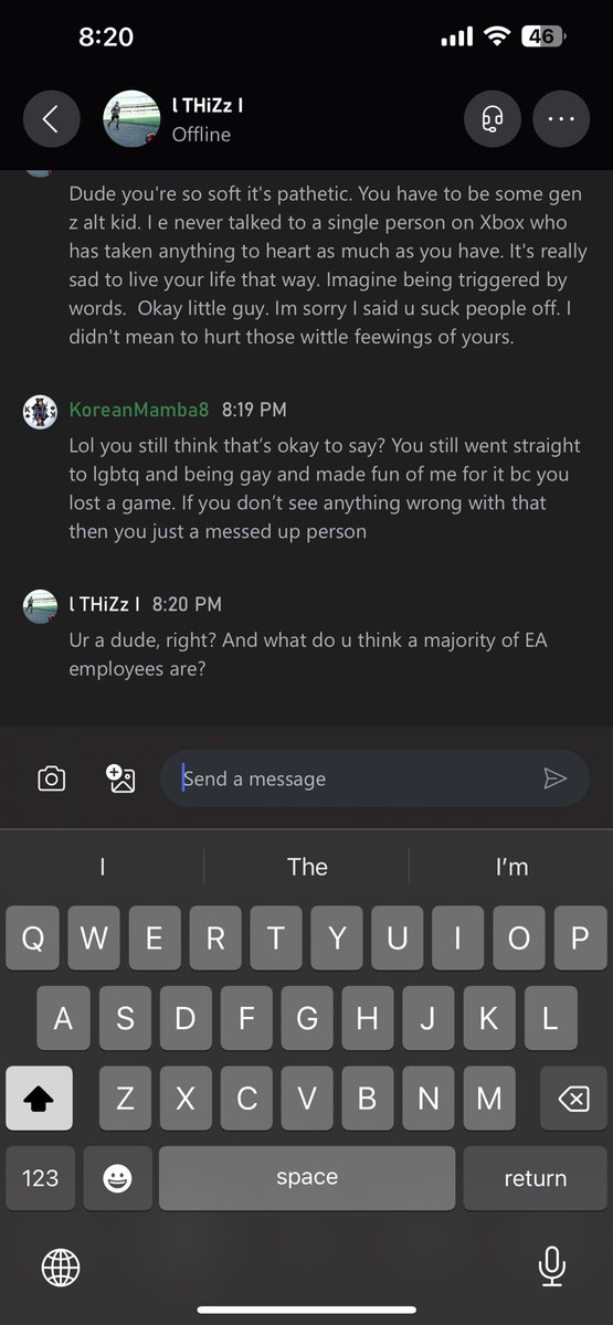 epark17's tweet photo. Is this the type of speech you promote @Xbox? They would promote players who spew hate and use lgbtq to make fun of people then actually do what is right. I got suspended because I said it was wrong to use lgbtq as a negative and hate speech #xbox   #EAFC24 #fifa https://t.co/RtRu2S0nZO